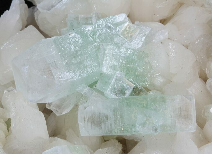 Zoned Apophyllite Crystals on Stilbite Association - India #44442